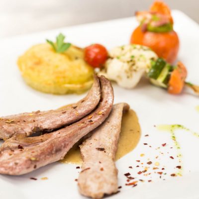 Aiguillettes de canard sauce poivre